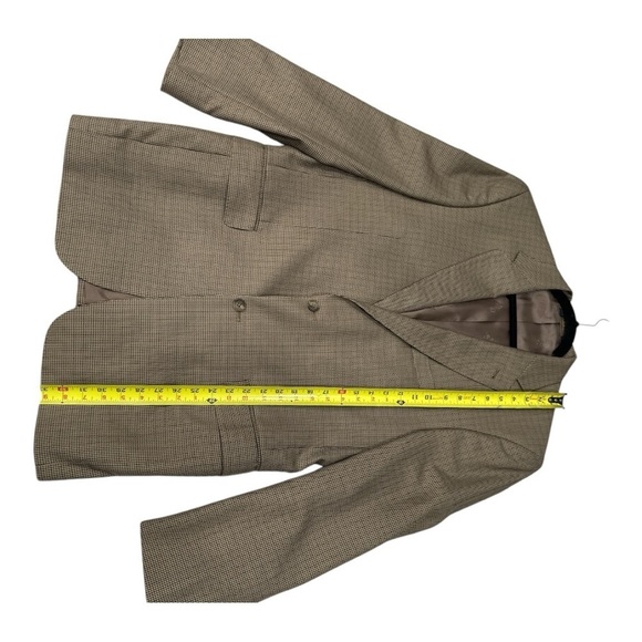 Jos A Bank Signature Gold Silk Wool Golden Houndstooth w Check Blazer size 42 LG - Picture 12 of 14